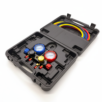 Kit d'outils de recharge de réfrigérant pour climatisation automobile, avec raccord rapide, manomètre haute et basse pression, et ouvre-vanne pour cartouche