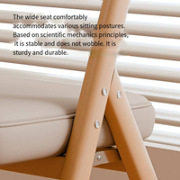 Chaise de salle à manger pliante en bois et cuir, style nordique, pour la salle à manger à domicile