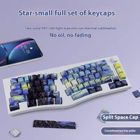 Van Gogh Custom PBT Keycaps French Sublimation Transparent Side Engraved Cherry Keyboard Profile Featuring Crow Wheat Field