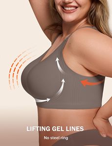 Sujetador inalámbrico sin costuras para mujer con tiras de gel, push-up invisible, tipo camiseta, antideslizante, suavizante, tallas grandes - Product Image 5