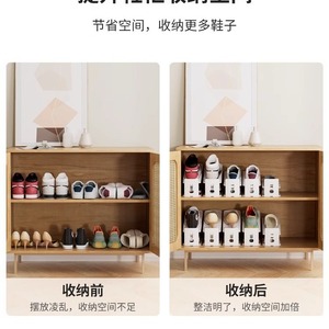 Adjustable Shoe Rack Double Layer White Detachable For Sneakers Boots High Heels Storage Organizer Cabinet Shelf - Product Image 3