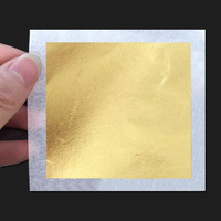 Feuille d'or véritable 24K 22K de 8x8cm pour dorure de motifs, icônes, graphiques, statues de Bouddha, peintures et décorations, et transfert artistique