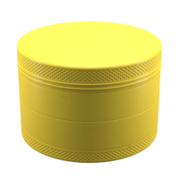 Accessoires pour fumeurs : Nouveau moulin à herbes compact en aluminium CNC, 4 pièces, jaune, original, en forme de diamant
