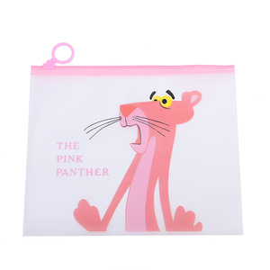 Estuche para lápices Pink Panther, bolsa de almacenamiento semitransparente con cremallera de 170x210mm para papelería de estudiantes, Material de PVC de pequeña capacidad - Product Image 5