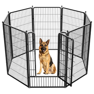 Barrière pliable pour animaux de compagnie, panneau de clôture pour chien, revêtement en poudre écologique, <span class=keywords><strong>anti</strong></span>-rouille, portable, pour <span class=keywords><strong>jardin</strong></span>, pelouse, terrasse, vente en gros en usine, certifiée CE ISO - Product Image 1