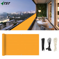 Jaring Penutup Privasi Taman 160gsm PES Abu-abu Tahan Air Anti Angin untuk Pagar Patio, Halaman Belakang, Beranda, Balkon, Penahan Panas dan Naungan