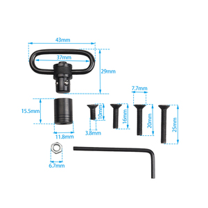 Kit de fixation rapide QD 1,25 pouce avec logo personnalisé, finition noire, accessoires de sangle tactique durable pour extérieur - Product Image 5