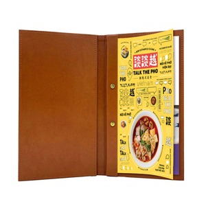 Envío Rápido, Menús de Restaurante en Cuero Marrón, Menú de Cuero Sintético Personalizado, Libro de Menú de Alta Cocina con Tornillos Internos - Product Image 1