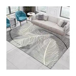 Hot Selling Fashion Style Carpet 3d Printing Simple Life Feather Pattern Rugs and Carpets for Living Room