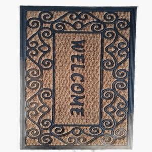 Tapete de Fibra de Coco con Reverso de Goma Resistente, Antideslizante, Ecológico, Hecho a Mano, con Rayas, para Uso en Interiores y Exteriores - Product Image 1