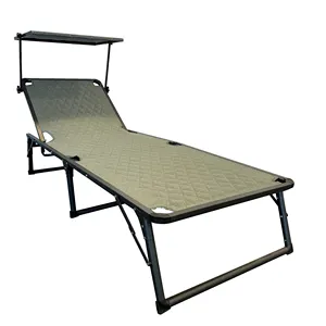 Wholesale Space Saving Adjustable Backrest Foam Inside Comfortable Beach Beds With Canopy Sunshade