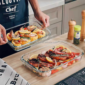 Plateaux de cuisson en verre borosilicate personnalisables de 3000 ml, élégants, carrés, grande capacité, pour servir - Product Image 4