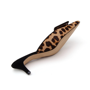 <span class=keywords><strong>Pantoufles</strong></span> en <span class=keywords><strong>cuir</strong></span> léopard avec boucle enveloppée de <span class=keywords><strong>cuir</strong></span>, talon fermé, <span class=keywords><strong>mules</strong></span> pour femmes - Product Image 4