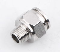 Connecteurs pneumatiques en acier inoxydable, adaptateur rapide à brancher, filetage mâle NPT, raccord pneumatique droit à pousser