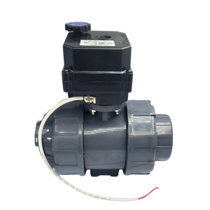 Flomarvel Fh-b Ip67 Factory Fh-b 15nm 1 voie en vanne à boisseau motorisée 12V avec commande manuelle 24V 220V SS304 UPVC CE RoHS NSF61 DN32 DN - Product Image 1