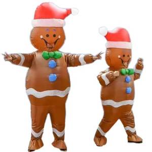 Adult Unisex Holiday Christmas <b>Inflatable</b> Gingerbread Man Suit Mascot <b>Costume</b> for Halloween Carnivals - Product Image 5