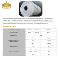 Papier en fibre céramique KINGWOOL résistant aux hautes températures pour joint d'étanchéité interne du four