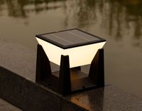 Nouveau IP65 extérieur LED colonne solaire lumière étanche clôture poste sans fil panneau solaire batterie alimentation pour éclairage de jardin