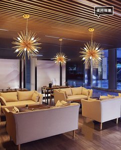 โคมไ<span class=keywords><strong>ฟ</strong></span>ระย้ารูปดาวสีทองโคมระย้าสปัตนิกสำหรับห้องนั่งเล่นห้องรับประทานอาหารห้องน้ำห้องอ่านหนังสือ - Product Image 5