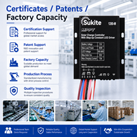 Contrôleur solaire MPPT Boost 1280 12V 80W15A fiable Sukite AUTO pour éclairage public à énergie solaire avec capteur pour projet d'éclairage de rue