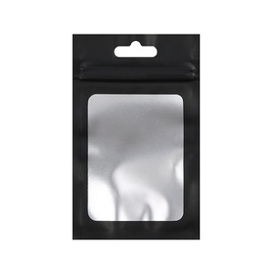 Custom Matte Mylar <strong>Zip</strong> <strong>Pouches</strong> Smell Proof 3 Side Seal Zipper <strong>Pouch</strong> With Window Aluminum Plated for Jewelry Earrings Resealable - Product Image 5