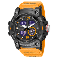 S8007 Herren Outdoor-Sport Luxus Digital-Chronograph Alarm-Uhr Automatik 5BAR Wasserdicht Silikonband Doppelanzeige