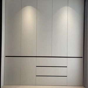 Armario de <span class=keywords><strong>madera</strong></span> blanca de alta calidad hecho <span class=keywords><strong>a</strong></span> <span class=keywords><strong>medida</strong></span>, muebles de dormitorio simples y modernos, armario de almacenamiento de ropa ecológico para el hogar - Product Image 2