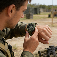 Montre de sport numérique multifonctionnelle pour hommes, sports de plein air, compte à rebours, boussole, prévisions météorologiques, réveil pour hommes, vente en gros