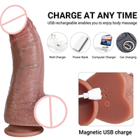 1,21 Pfund Dicker Realistischer Stoßdildo Vibrator mit Saugnapf 10 Vibrationsmodi 7 Stoßmodi 42°C Heizfunktion G-Punkt Sexspielzeug Consolador