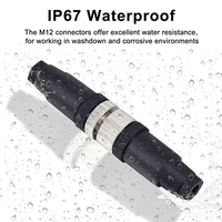 Conector de Montaje en Campo de 5 Pines con Codificación A M12, Conector Circular de Sensor Impermeable IP67 IP68, Conector de Aviación con Bloqueo por Tornillo