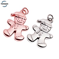 Pendentif en métal gaufré personnalisé en forme d'ours, breloque créative avec logo, accessoire décoratif pour bracelet, idéal pour boîte cadeau chrétienne