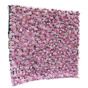 Nouvelle Décoration Murale de Fond pour Fête de Mariage Thème Roses Roses, Rideau Ornemental, Mur de Fleurs Artificielles en Soie - Product Image 4