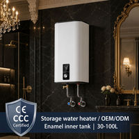Chauffe-eau électrique mural 30L avec réservoir intérieur émaillé pour usage domestique, hôtelier et VR