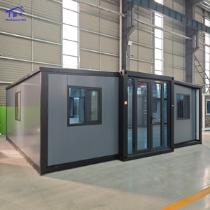 Maisons préfabriquées en conteneurs gris de 20 et 40 pieds pour hôtels et bureaux à domicile - Product Image 1