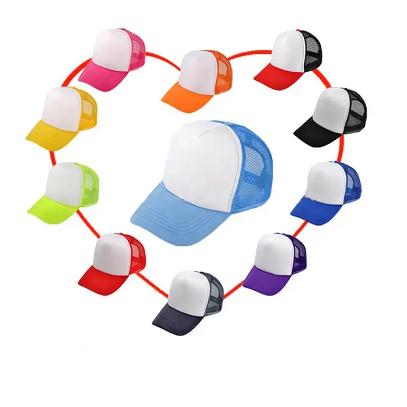 बच्चों सूरज टोपी कस्टम डिजाइन बच्चों विज्ञापित बेसबॉल टोपी के लिए उच्च बनाने की क्रिया रिक्त टोपी गर्मी हस्तांतरण मुद्रण