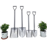 Pelle de jardinage agricole monobloc en acier au manganèse avec manche en acier pour la plantation de légumes et le creusement de terre en extérieur