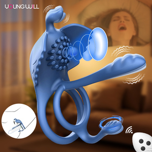Nieuwe 4-in-1 vibrerende cockring voor mannen met vertragingsfunctie, verstelbare maat, sterke vibratie en afstandsbediening. - Product Image 1