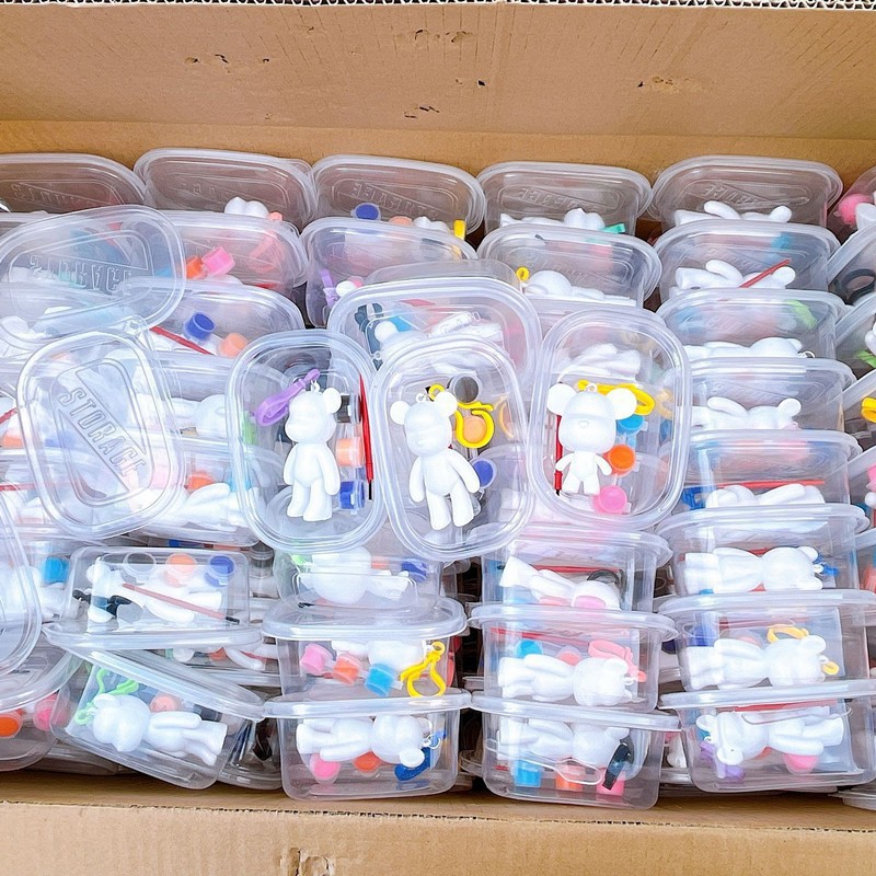 สีรากบัว [6 ชิ้น] พวงกุญแจหมีฟลูอิด