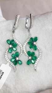 ต่างหูห่วงเงิน925เงินสเตอร์ลิงประดับด้วยพลอยโอนิกซ์ธรรมชาติ AAA ดีไซน์ไม่เหมือนใครสำหรับงานแต่งงานครบรอบปาร์ตี้ของขวัญ - Product Image 3