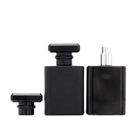 Bouteille de parfum vintage Bouteilles de parfum carrées en verre de luxe 30ml 50ml 100ml Bouteille de parfum vide en verre noir pour diffuseur