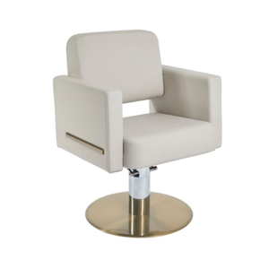 Fauteuil de <span class=keywords><strong>Barbier</strong></span> Doré en Cuir Beige Haute Densité - Mobilier de Coiffure Haut de Gamme pour Coiffeurs Exigeants - Product Image 5