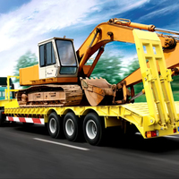 Semi-remorque surbaissée 3 essieux 60 tonnes, best-seller, pour le transport de machines de construction