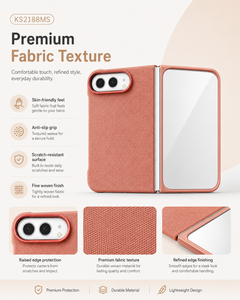 เคสโทรศัพท์พับได้เนื้อผ้าหรูหรา บางเฉียบ ป้องกันรอยขีดข่วน พร้อมปกป้องกล้อง - Product Image 6