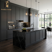 Ensemble complet d'armoires de cuisine laquées brillantes pour projet de villa moderne style Shaker – Mobilier de cuisine haut de gamme pour la maison