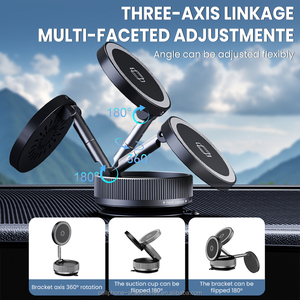 <span class=keywords><strong>Chargeur</strong></span> de voiture sans fil magnétique portable 15W, charge rapide, support à ventouse puissant pour voiture, bureau, mur en verre - Product Image 3