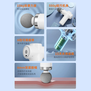 Minhuang Fascia Gun Muscle Massager 15kg Force 6 Speed Levels 6mm Amplitude Neck Massage For Men Women - Product Image 1