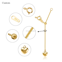 Chaîne d'extension de bijoux en or massif 14K fermoir réglable collier à faire soi-même bracelet