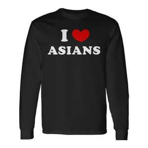 Camiseta de Manga Larga con Estampado 'I Love Asians I Heart Asians', Producto Promocional - Product Image 1