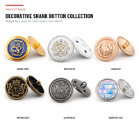 Botón Metálico Personalizado con Cúpula de Aleación de Zinc, Baño de Oro, para Uniformes, Costura, Decoración, Artesanía en Latón, OEKO-TEX, Venta al Por Mayor