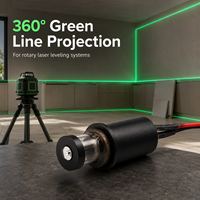 ZhonNa 360 °   Module de lentille de niveau laser rotatif à ligne conique, boîtier en alliage de magnésium et d'aluminium avec accessoires de tube en verre optique